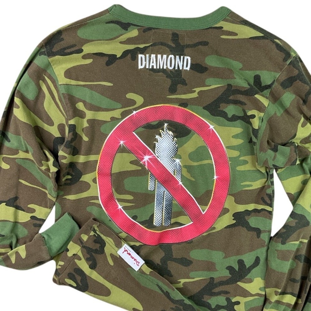 Travis Scott x Diamond Supply Co Camo Long Sleeve T-Shirt Mens Sz M Graphic Tee